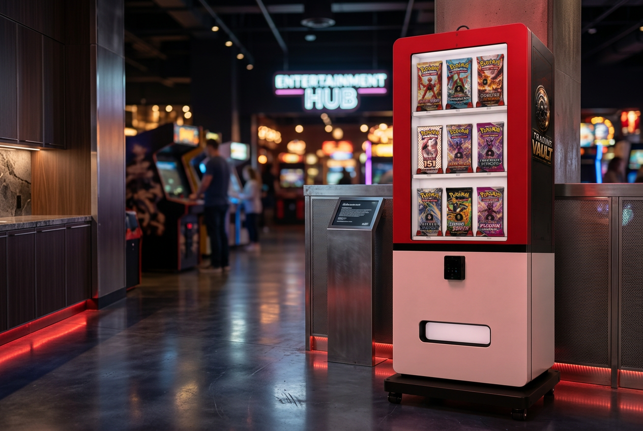 A Trading Vault vending machine installed inside a modern family entertainment center